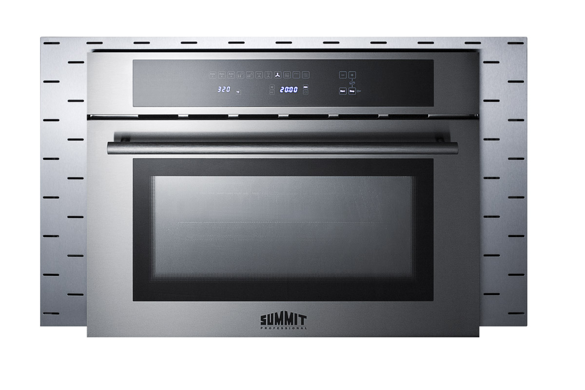Stainless steel trim kit to extend width of CMV24 speed oven to 30
